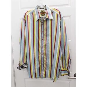 Robert Graham 100% Cotton Multicolor‎ Stripe Button Down Shirt L
